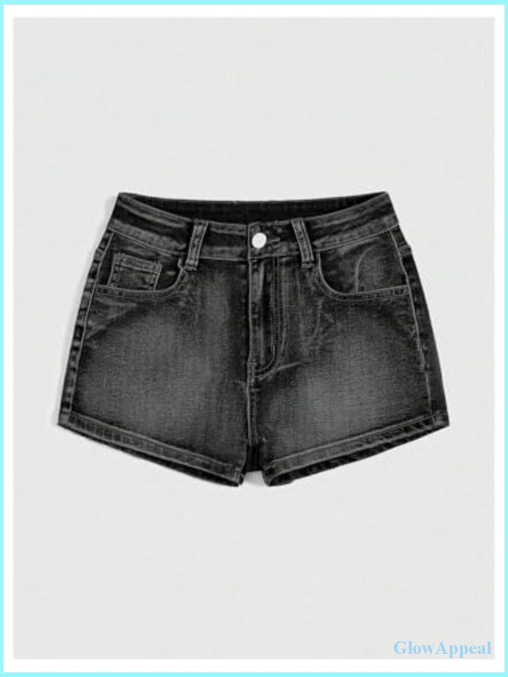 Y2k Low Rise Denim Shorts Skinny Stretch Mini Jean Shorts Streetwear - Picture 3 of 6